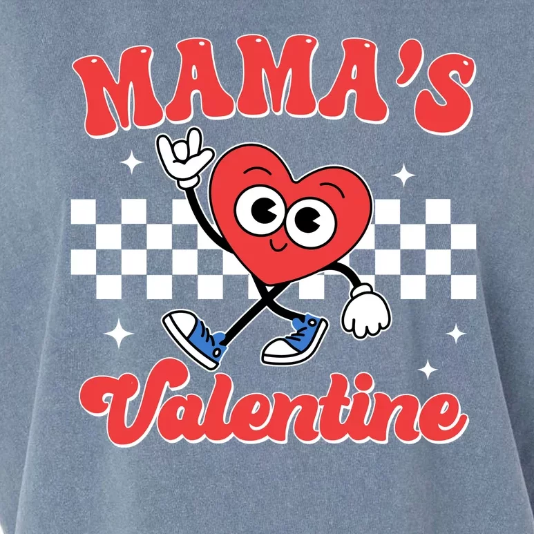 Mamas Valentine Cute Heart Retro Gift Garment-Dyed Women's Muscle Tee