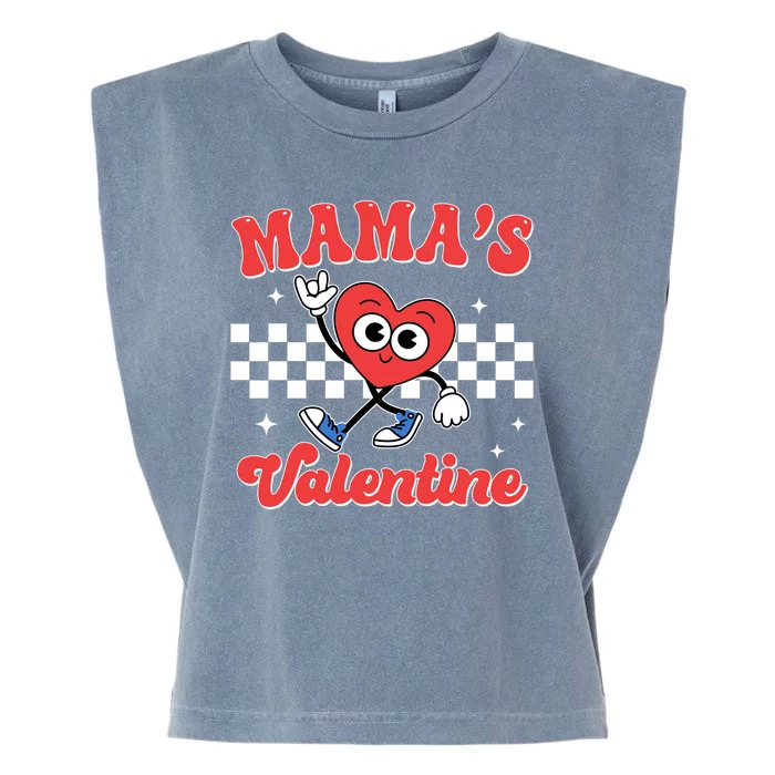 Mamas Valentine Cute Heart Retro Gift Garment-Dyed Women's Muscle Tee