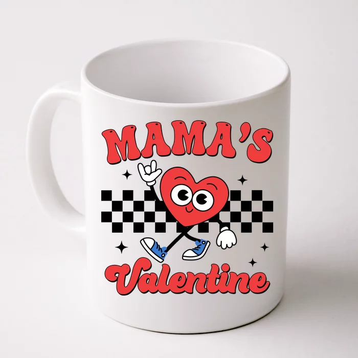 Mamas Valentine Cute Heart Retro Gift Front & Back Coffee Mug