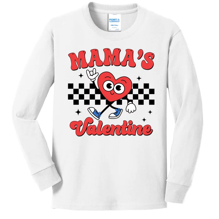 Mamas Valentine Cute Heart Retro Gift Kids Long Sleeve Shirt