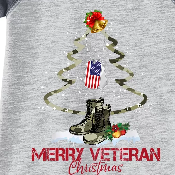 Merry Veteran Christmas Army Camo Xmas Tree Christmas Infant Baby Jersey Bodysuit