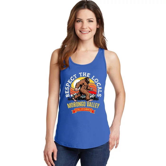 Morongo Valley California Respect The Locals Retro Bigfoot Ladies Essential Tank