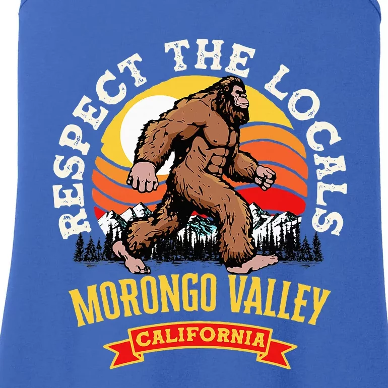 Morongo Valley California Respect The Locals Retro Bigfoot Ladies Essential Tank