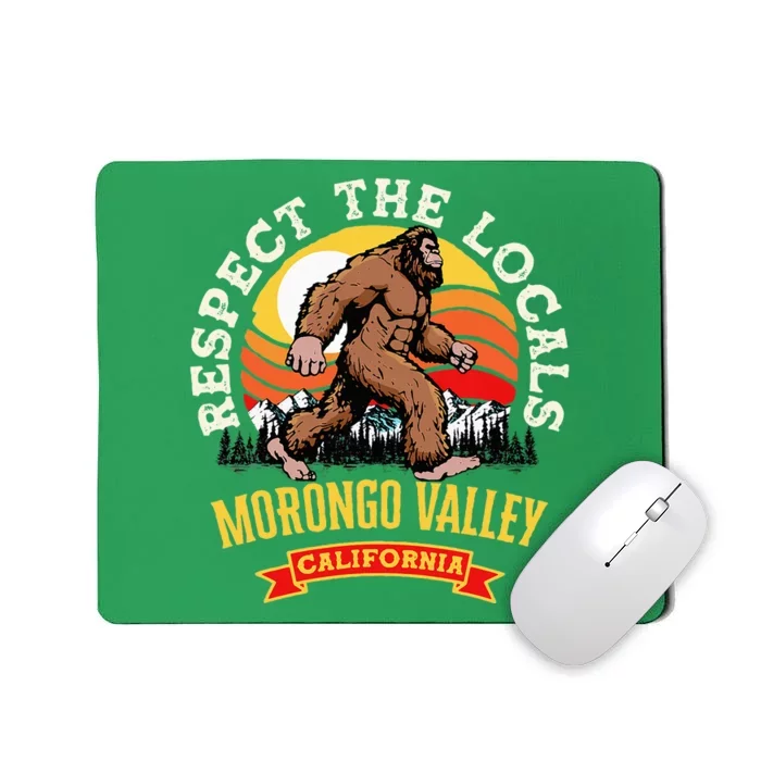 Morongo Valley California Respect The Locals Retro Bigfoot Mousepad