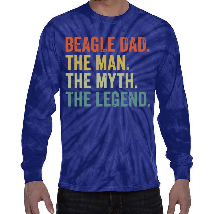 Men Vintage Dog Dad Man Myth Legend Shirts Beagle Dad Day Tie-Dye Long Sleeve Shirt