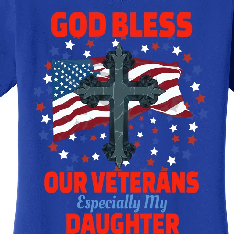 Military Veteran Daughter For Proud Dad Mom Mother Father Gift Women's T-Shirt