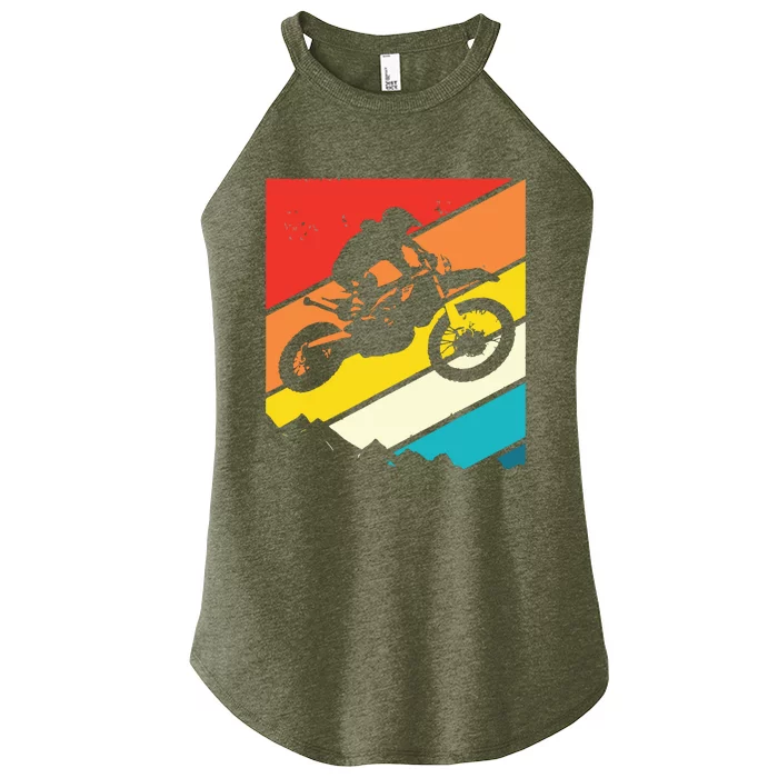 Motocross Vintage Dirt Bike Motorcycle Biker Gift Women’s Perfect Tri Rocker Tank