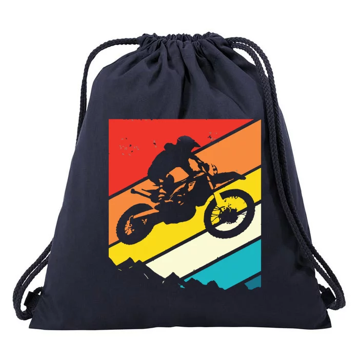 Motocross Vintage Dirt Bike Motorcycle Biker Gift Drawstring Bag