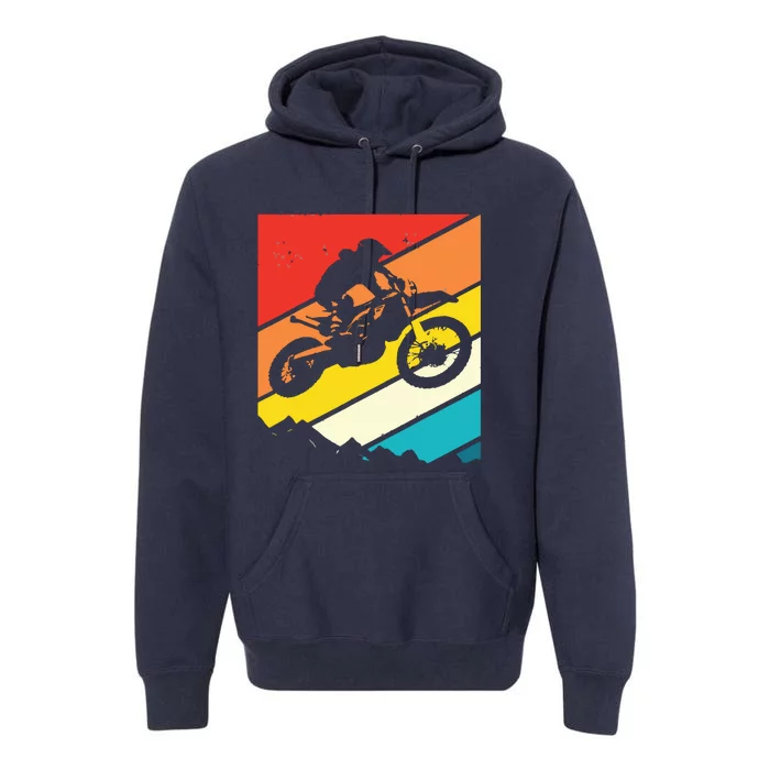 Motocross Vintage Dirt Bike Motorcycle Biker Gift Premium Hoodie