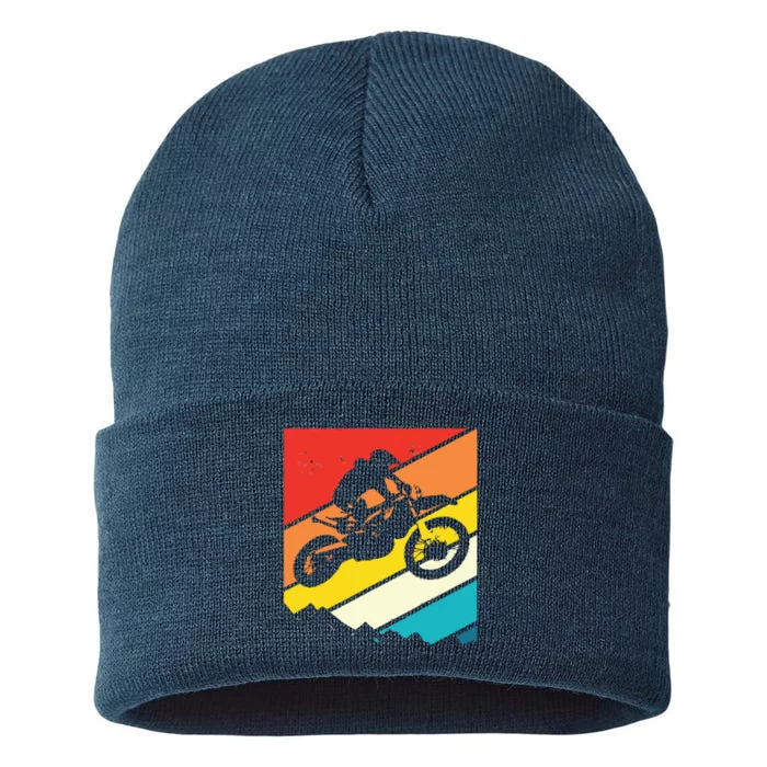 Motocross Vintage Dirt Bike Motorcycle Biker Gift Sustainable Knit Beanie