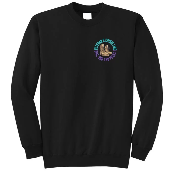 Military Veteran Day Suicide Awareness Crisis Number Gift Tall Sweatshirt