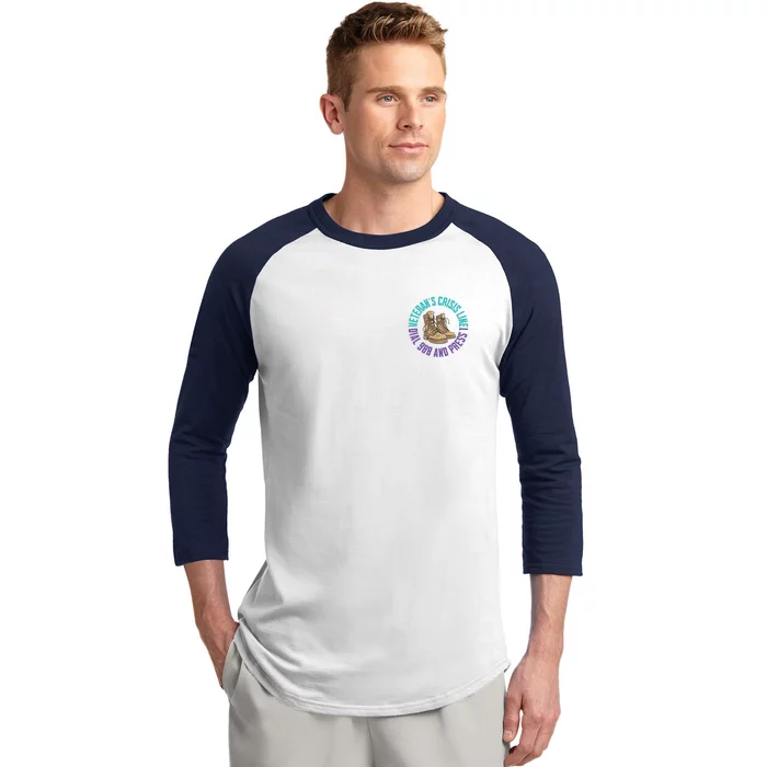 Military Veteran Day Suicide Awareness Crisis Number Gift Baseball Sleeve Shirt