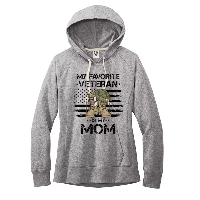 Mother Veterans Day My Favorite Veteran Is My Mom Women's Fleece Hoodie