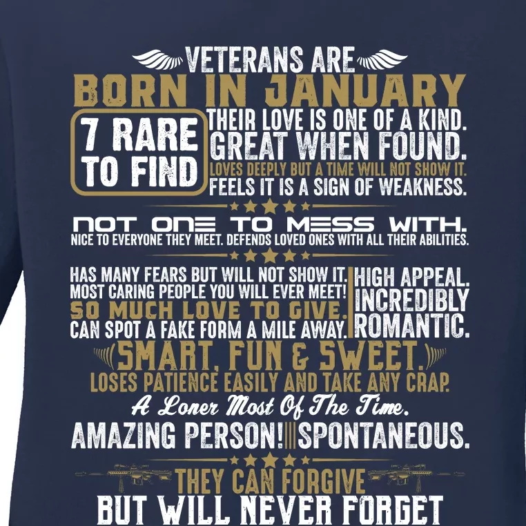 Motivational Veterans Day Typography Slogan Cute Smart Sweet Veterans Ladies Long Sleeve Shirt