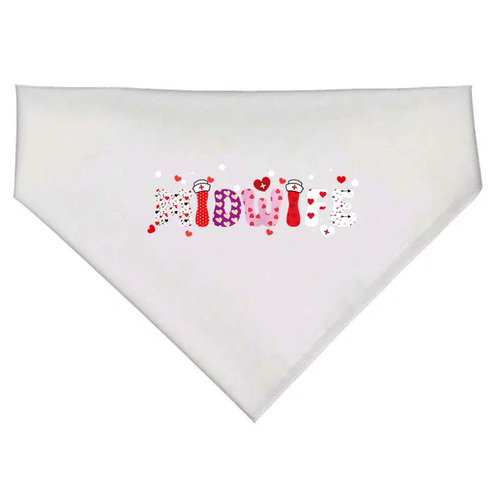 Midwife Valentine's Day Midwifery Nursemidwives Childbirth USA-Made Doggie Bandana