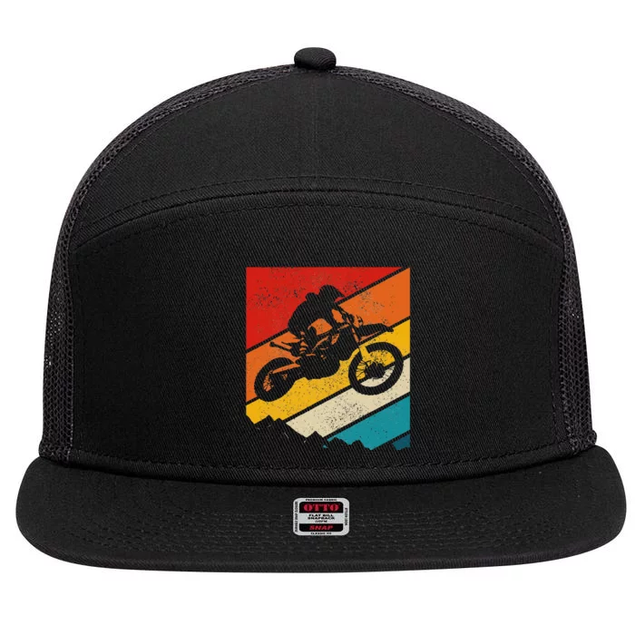 Motocross Vintage Dirt Bike MX Enduro Motorcycle Biker Gift 7 Panel Mesh Trucker Snapback Hat