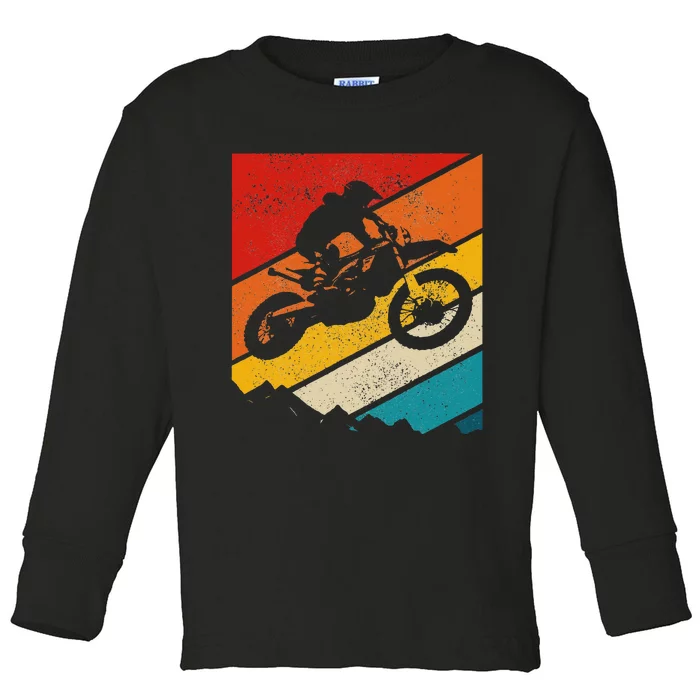 Motocross Vintage Dirt Bike MX Enduro Motorcycle Biker Gift Toddler Long Sleeve Shirt