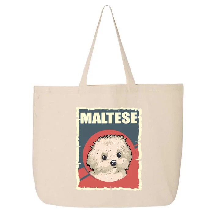 Maltese Vintage Dog Poster Design 25L Jumbo Tote