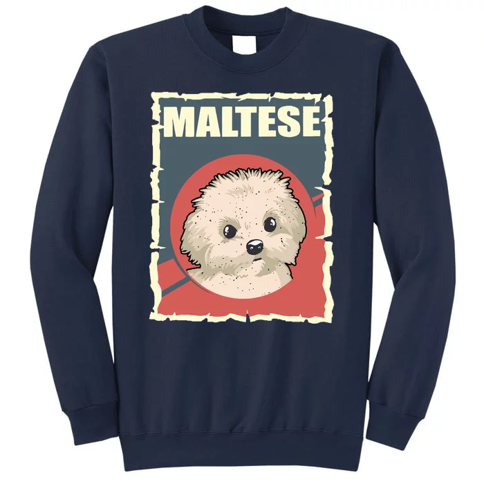 Maltese Vintage Dog Poster Design Sweatshirt