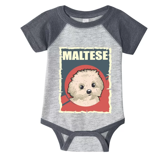 Maltese Vintage Dog Poster Design Infant Baby Jersey Bodysuit