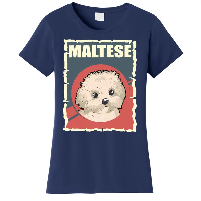 Maltese Vintage Dog Poster Design Women's T-Shirt