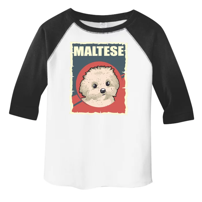 Maltese Vintage Dog Poster Design Toddler Fine Jersey T-Shirt