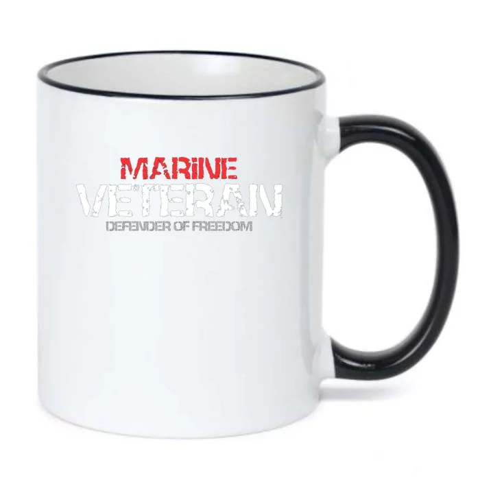 Marine Veteran Defender Of Freedom Black Color Changing Mug