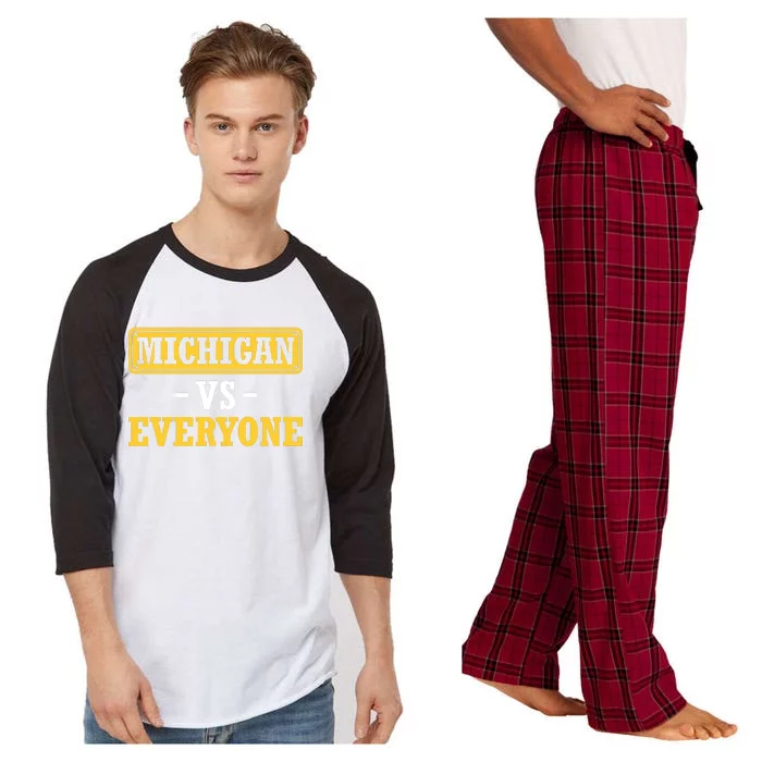 Michigan V Everybody B1g Ten Champs Raglan Sleeve Pajama Set