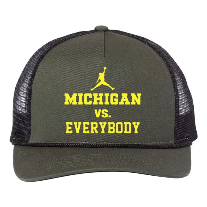 Michigan vs Everyone Everybody Quotes Retro Rope Trucker Hat Cap