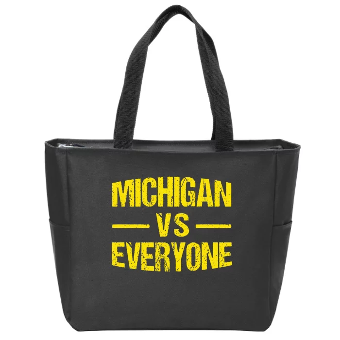 Michigan vs Everyone Everybody Family Matching Gifts Zip Tote Bag