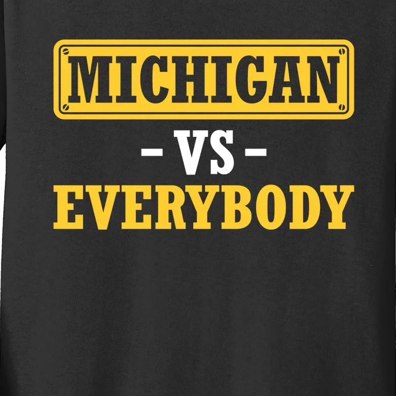 Michigan Versus Everybody Football Kids Long Sleeve Shirt