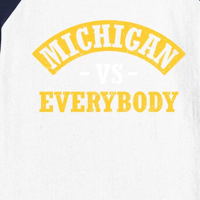 Michigan Verss Everybody Go Blue Baseball Sleeve Shirt