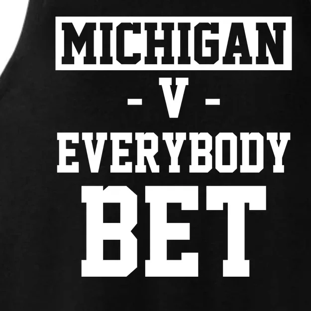 Michigan V Everybody Bet Football Fan Ladies Tri-Blend Wicking Tank