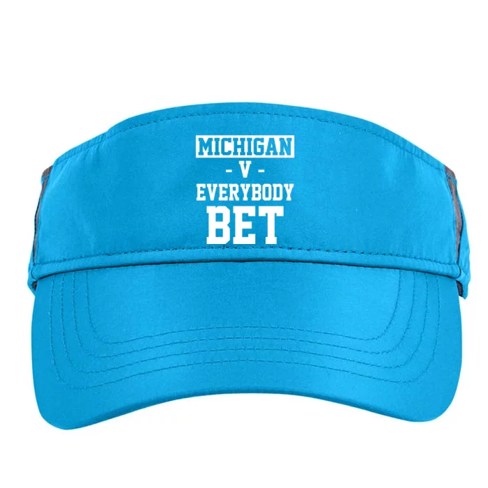 Michigan V Everybody Bet Football Fan Adult Drive Performance Visor