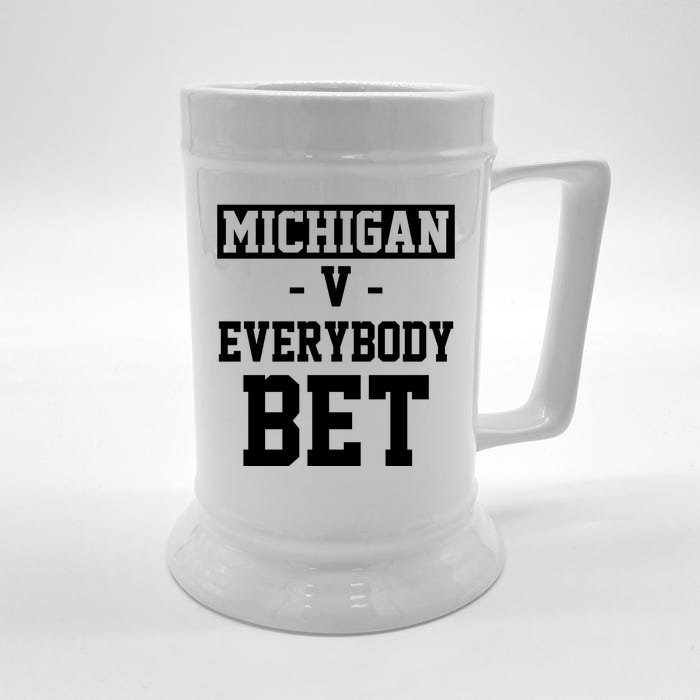 Michigan V Everybody Bet Football Fan Front & Back Beer Stein