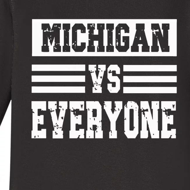 Michigan vs Everyone Everybody Season Trend Baby Long Sleeve Bodysuit