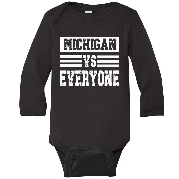 Michigan vs Everyone Everybody Season Trend Baby Long Sleeve Bodysuit