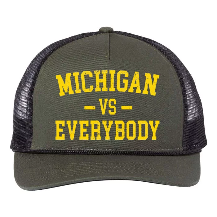 Michigan vs Everyone Everybody Quotes Retro Rope Trucker Hat Cap