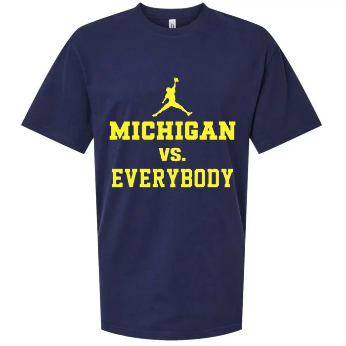 Michigan vs Everyone Everybody Quotes Sueded Cloud Jersey T-Shirt