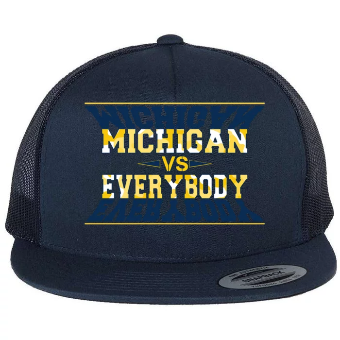 Michigan Versus Everybody Sports College Football Fan Flat Bill Trucker Hat