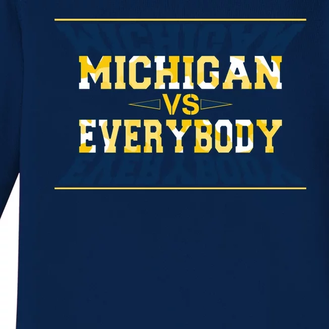 Michigan Versus Everybody Sports College Football Fan Baby Long Sleeve Bodysuit