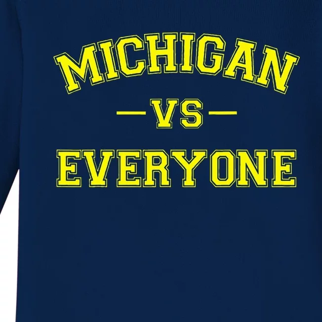 Michigan vs Everyone Funny Battle Baby Long Sleeve Bodysuit