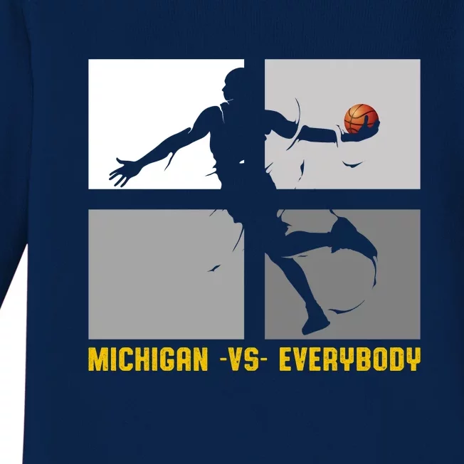 Michigan Vs. Everybody Baby Long Sleeve Bodysuit