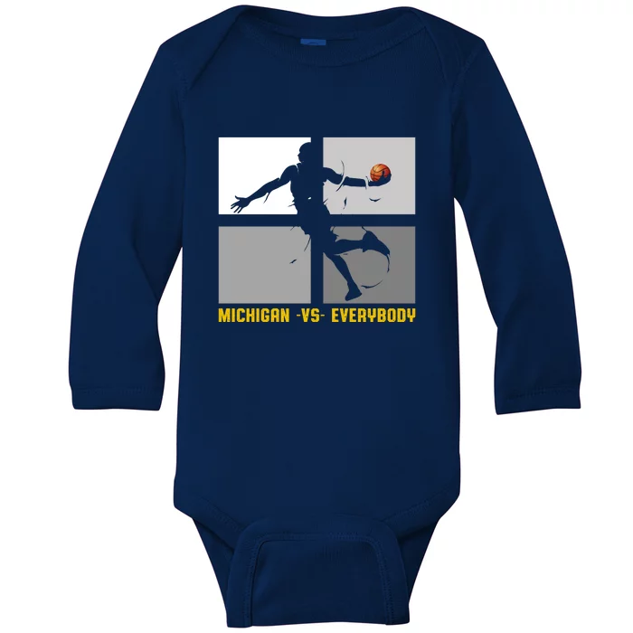 Michigan Vs. Everybody Baby Long Sleeve Bodysuit