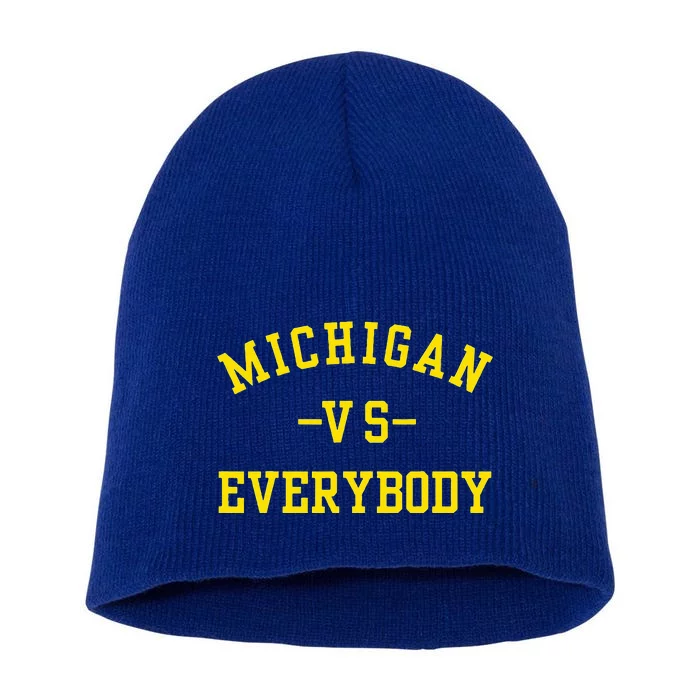 Michigan vs Everyone Everybody Short Acrylic Beanie