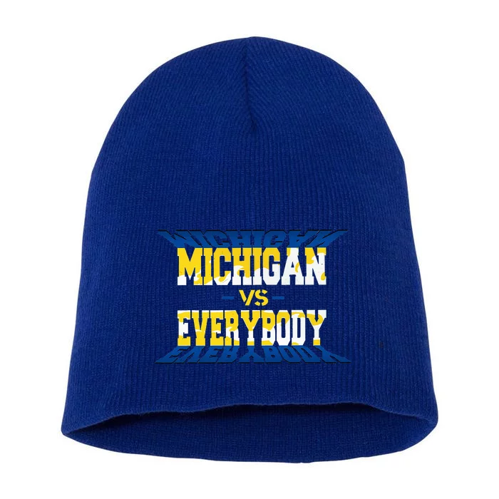 Michigan vs. Everyone Short Acrylic Beanie