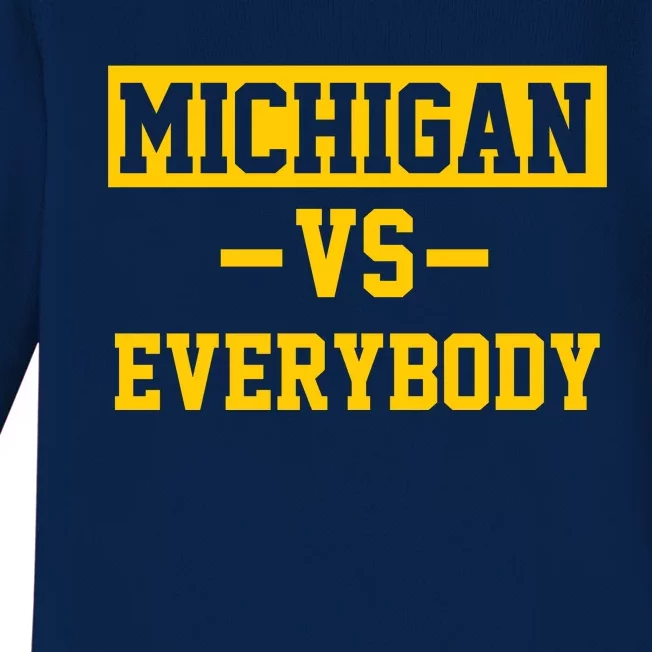 Michigan Vs Everybody Baby Long Sleeve Bodysuit