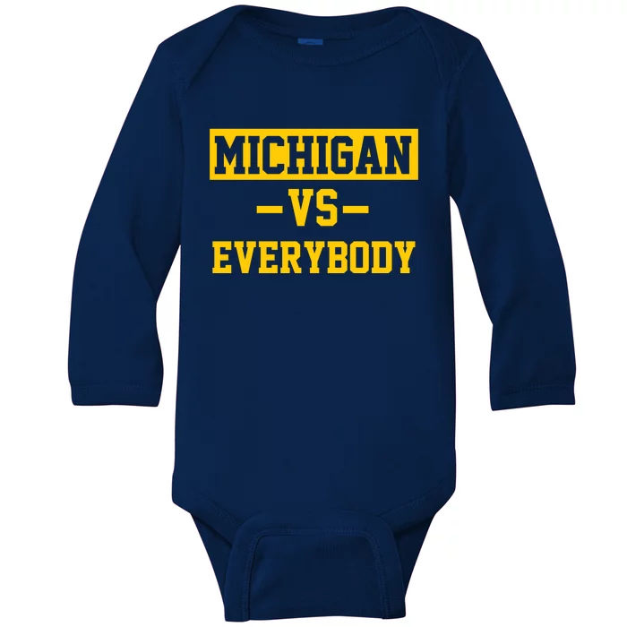 Michigan Vs Everybody Baby Long Sleeve Bodysuit