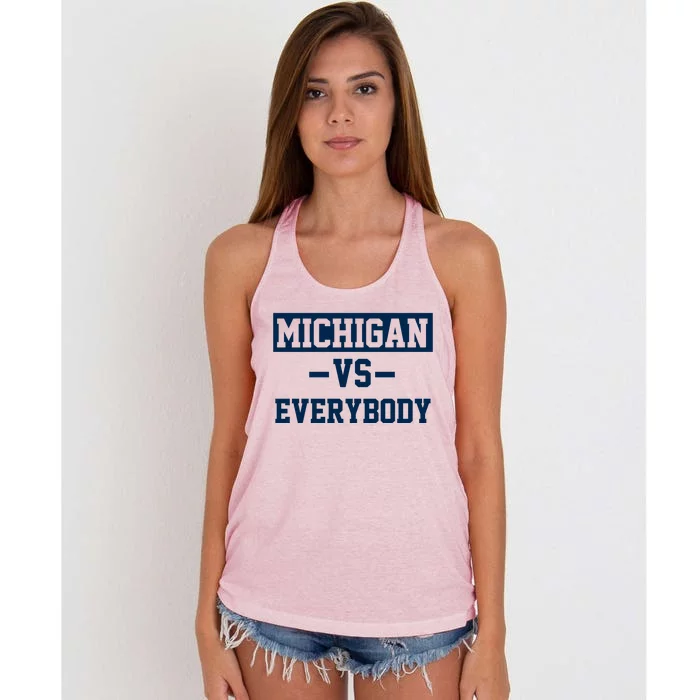 Michigan Vs Everybody Women's Knotted Racerback Tank