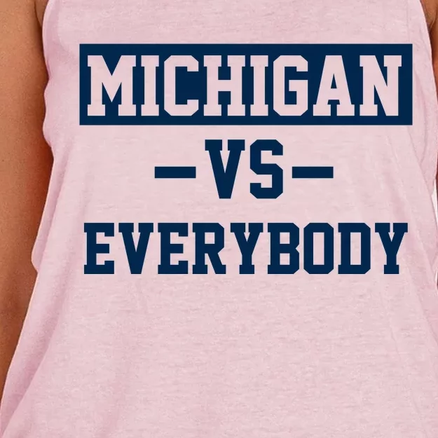 Michigan Vs Everybody Women's Knotted Racerback Tank